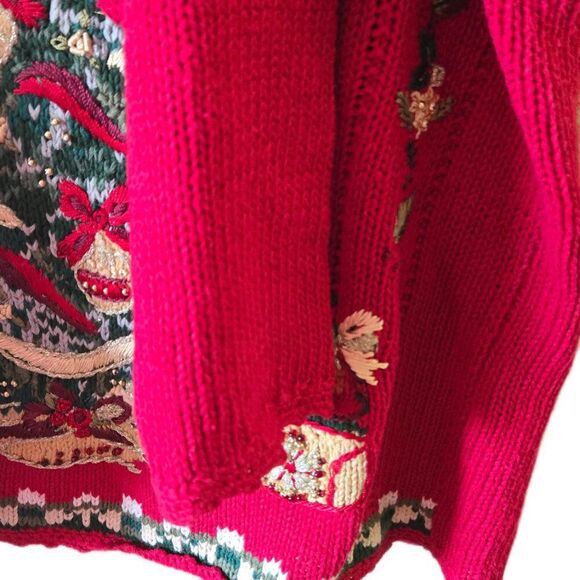 Vintage UGLY SWEATER Tiara Red Women's Ugly Christmas Sweater XL - Picture 5 of 5